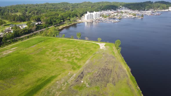 Pan of Muskegon lake's Southern Coast.