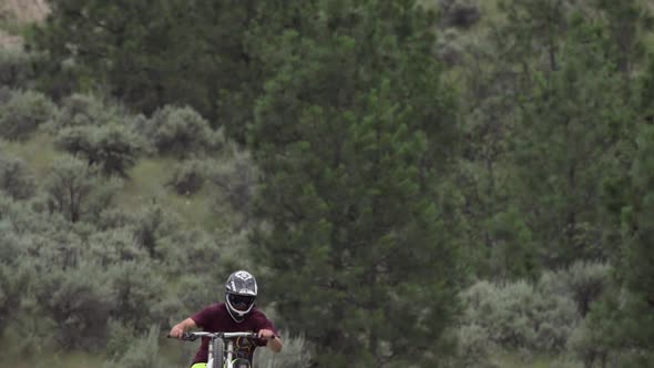 A man riding his mountain bike