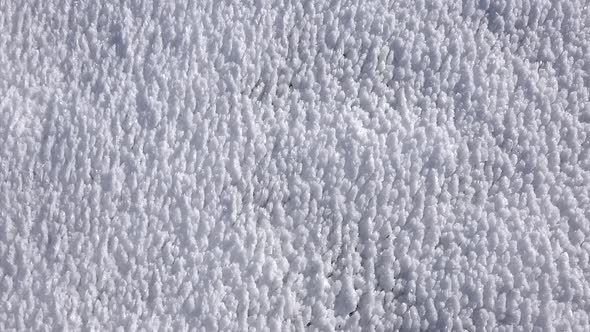 Rime Ice Crystals and Hoar Frost Covered on Untouched Ground