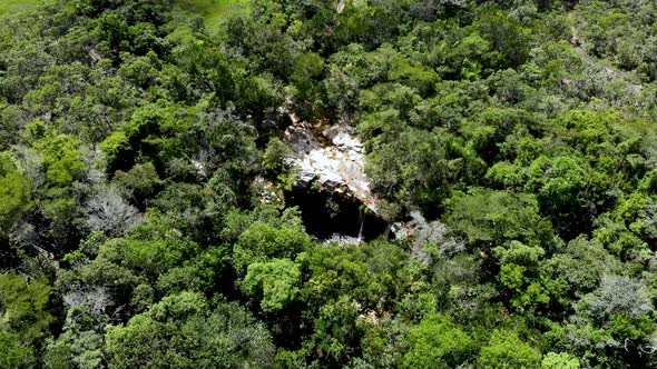 Waterfall valley of butterflies in São Thomé das Letras, Minas Gerais, Brazil