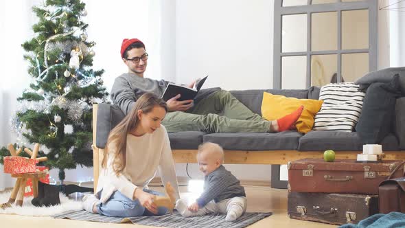 Young Happy Joyful Family