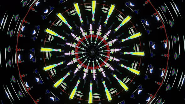 Rotation of Bright Flickering Circles VJ Loop 02