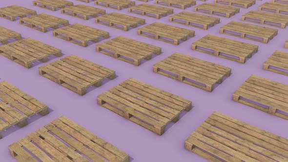 A Lot Of Wooden Pallet In A Row 4k