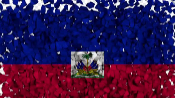 Haiti Flag Breaking Rocks Transition