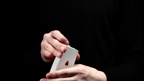 Playing Cards Isolated, Like Fan, on Black