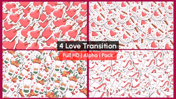 Valentine Day Love Hearts Transitions Pack