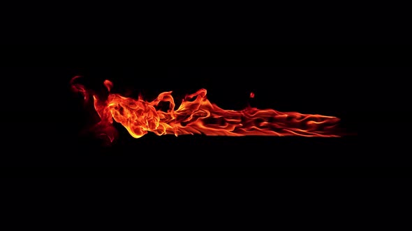 Super Slow Motion Shot of Burning Plank Isolated on Black at 1000 Fps