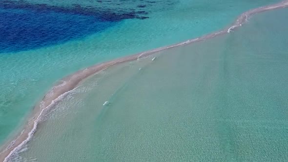 Aerial panorama of seashore beach trip by sea and sand background