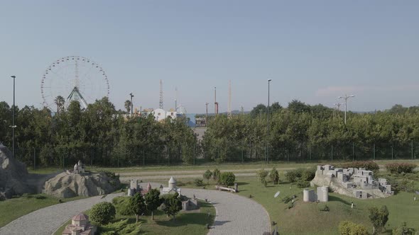 Flying over beautiful park "Georgia in Miniatures"