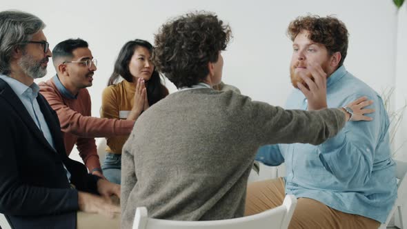 Aggressive Guy Yelling at People During Support Group Gathering Then Leaving Rehab Center