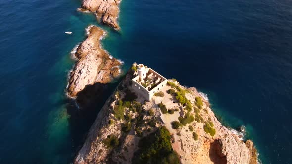 Punta Grossa lighthouse in Ibiza, Spain