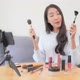 Young asian woman online review cosmetic - VideoHive Item for Sale