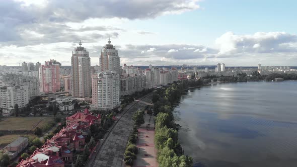 Kyiv, Ukraine. Obolon District. Aerial View