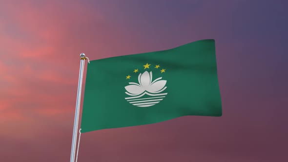 Flag Of Macau Waving