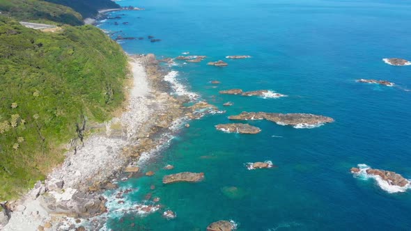 beautiful natural coastline with turquoise water