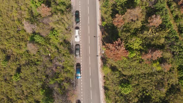 C Ars Parked By The Road With Clear Road Markings