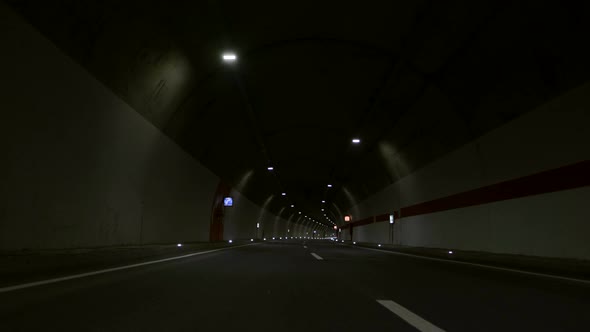 Highway Driving In Tunnel