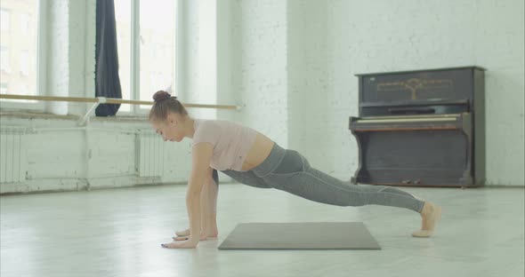 Fitness Woman Doing Stretching Legs Workout