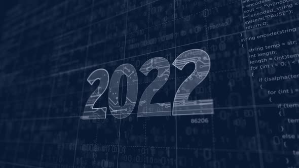 2022 year new futuristic digital sketch