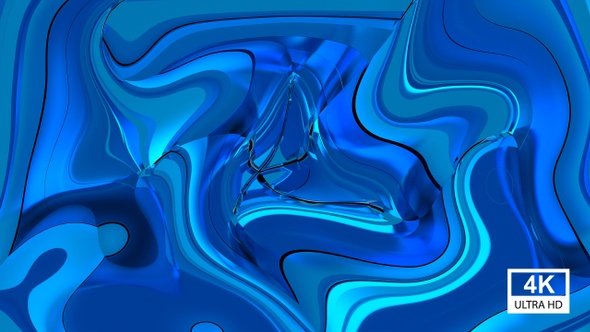 Blue Abstract Fractal Moving Background 4K