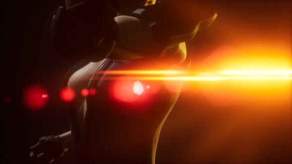 Cyberpunk Young Woman Futuristic Style alt