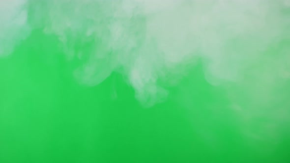 Smoke on Green Chroma Key Background