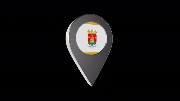 3d Animation Map Navigation Pointer With Flag Of Santiago Del Estero Argentina With Alpha Channel 4K