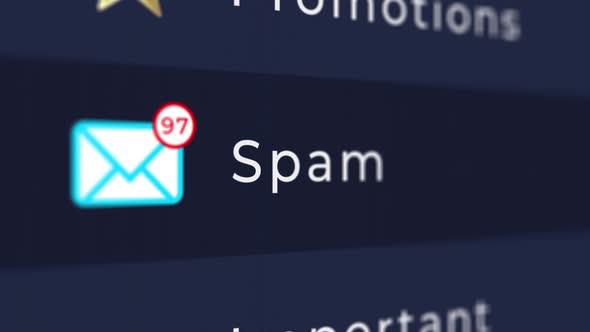 Spam Mail with Animated Counting Numbers Mouse Click