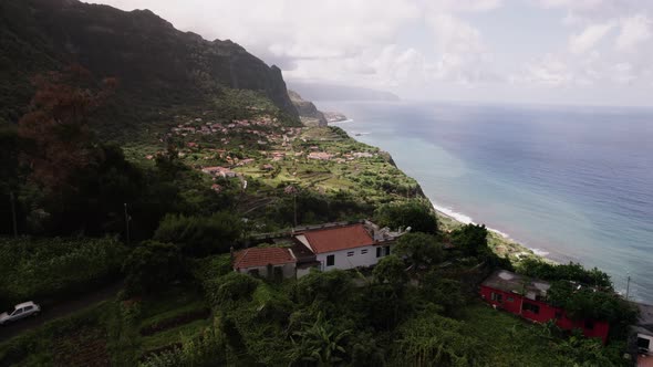 Small Village at Ocean Coast of Madeira Island