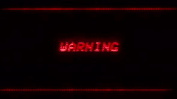 Warning Message found text on screen Loop Animation,