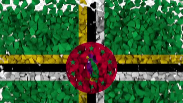 Dominica Flag Breaking Rocks Transition