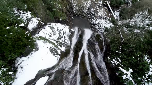 High Waterfall and Lake