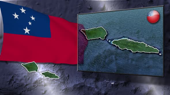 Samoa Flag And Map Animation