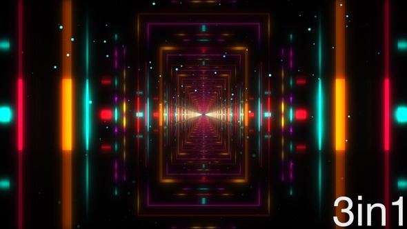 Neon Colorful Light Tunnel