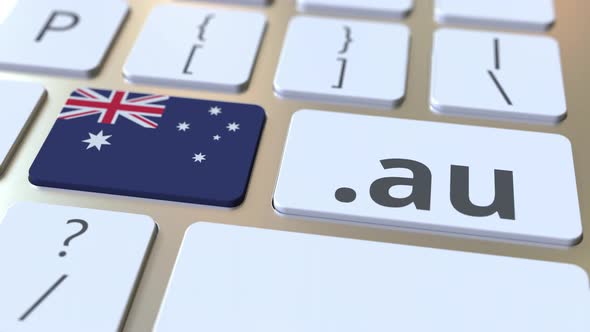 Australian Domain .Au and Flag of Australia on the Buttons