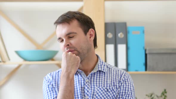 Sleeping Tired Man at Work in Office