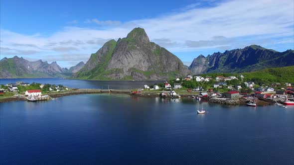 Aerial view of Reine on Lofoten islands, Norway