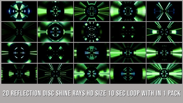 Reflection Disc Shine Rays Pack V01 Green