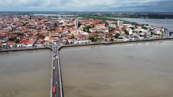 Downtown Sao Luis Maranhao at Northeast Brazil. Tourism landmark of city.