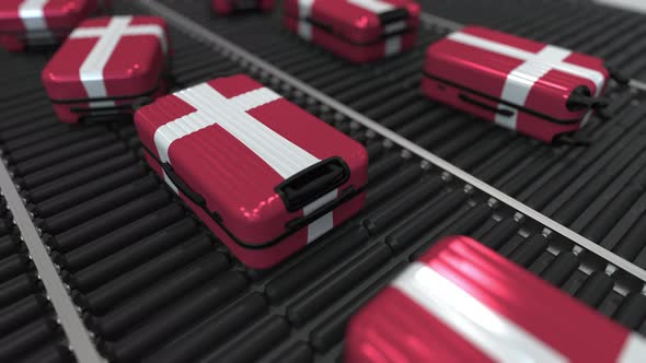 Travel Suitcases Featuring Flag of Denmark