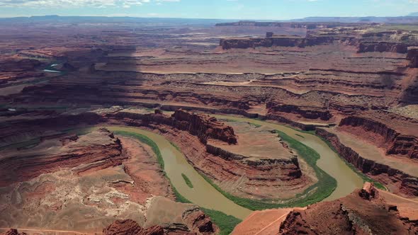 Green River, Canyonlands National Park, Moab, Utah, USA - aerial drone shot