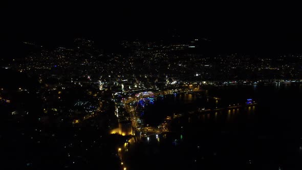 Night Drone City View