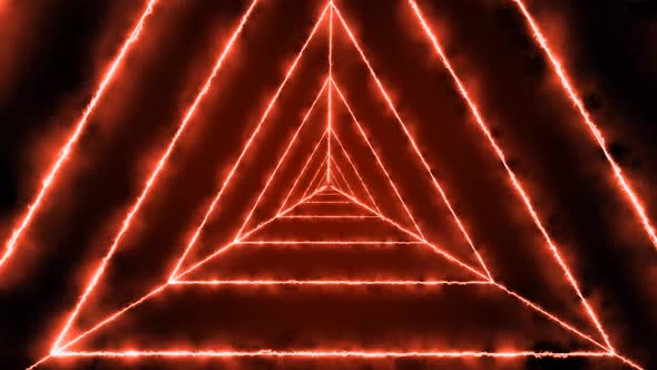 Red Color Fire Triangle Tunnel Animated Background
