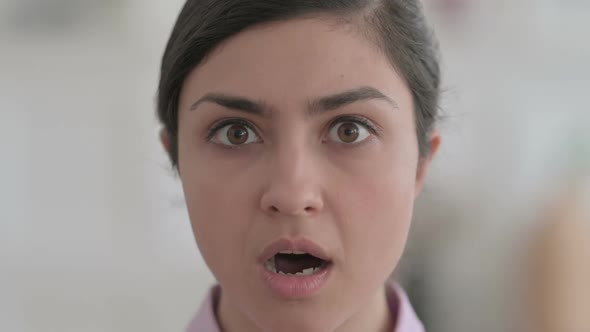 Close up of Indian Woman with Shocked Expression