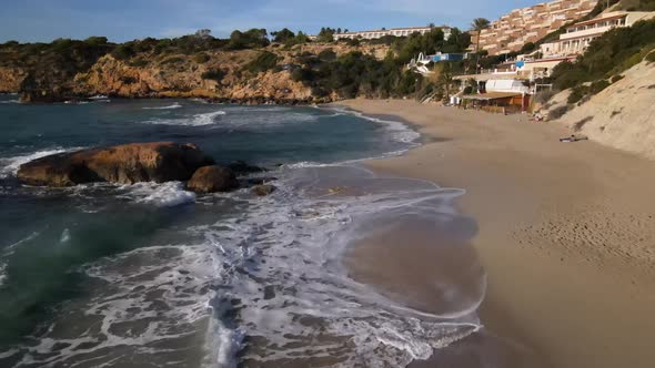 Cala Tarida beach in Ibiza, Spain