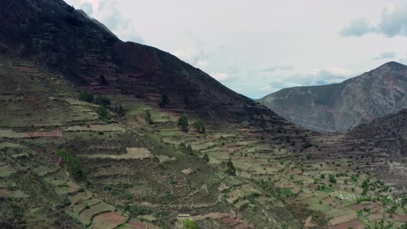 Aerial View of the Nature of the Andes Mountains in Peru