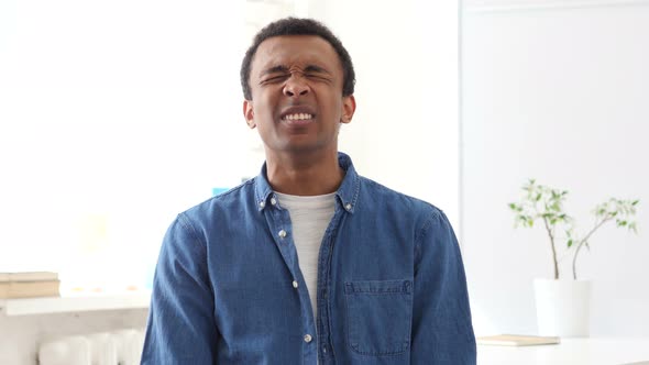 Screaming,  Crazy Afro-American Man, Portrait