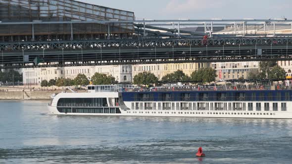 Panorama of Budapest View of the Chain Bridge Over the Danube River Hungary