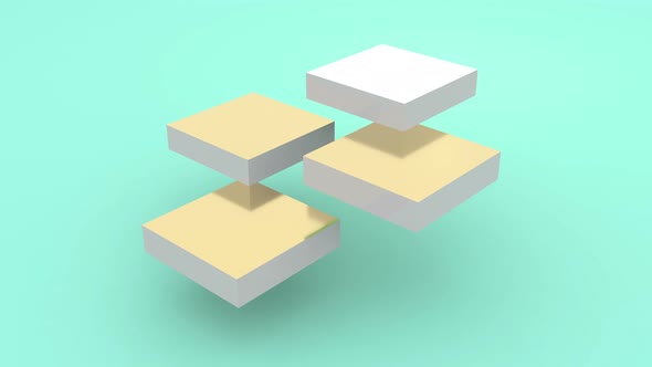 3d Gold Cube Puzzle Business Concept