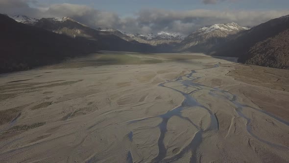 Scenic glacial valley in New Zealand